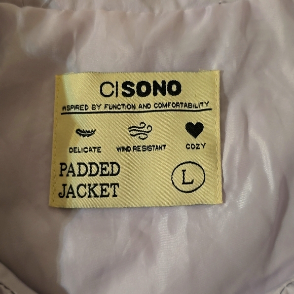 Cisono Lavender Zipp-Up Crop Jacket Sz Large - Picture 3 of 10